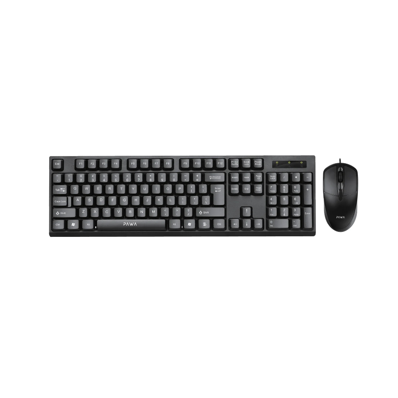 Pawa Wired Office Keyboard & Mouse Set- Black
