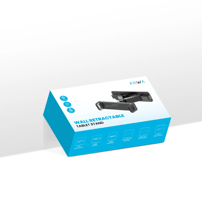 Pawa Wall Retractable Tablet Stand - Black