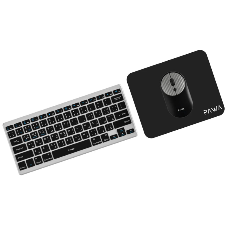 Pawa Dual Mode Wireless Keyboard & Mouse Set - Grey & Black