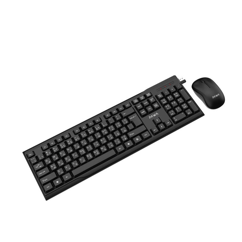 Pawa 2.4GHz Wireless Keyboard & Mouse Set - Black
