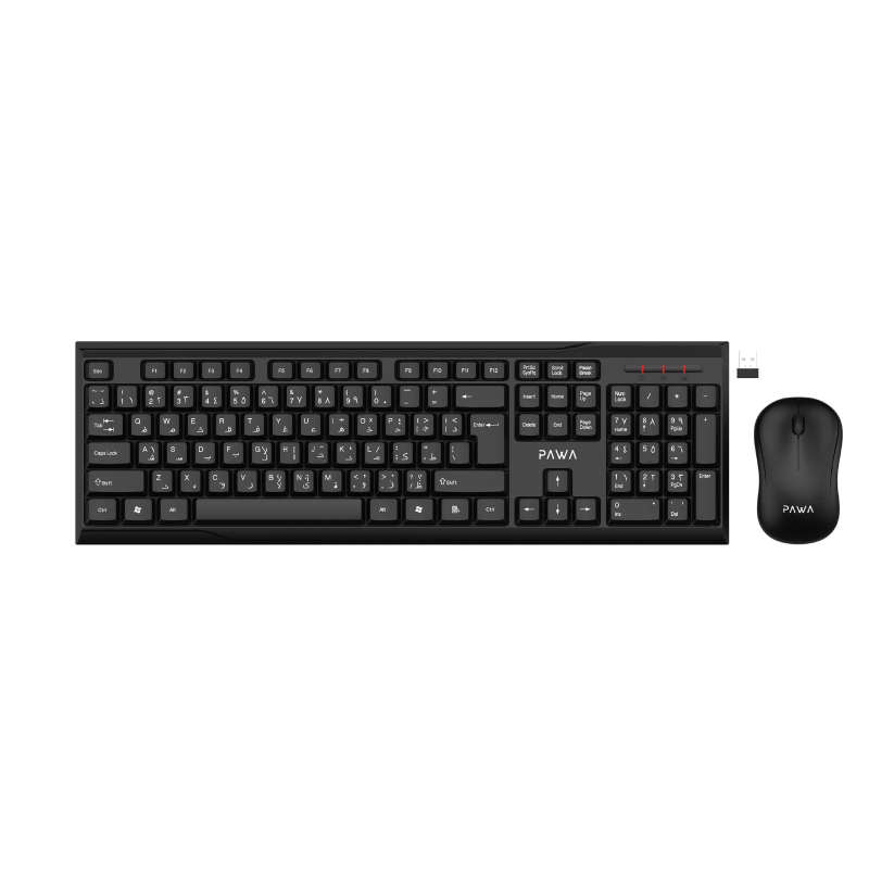 Pawa 2.4GHz Wireless Keyboard & Mouse Set - Black
