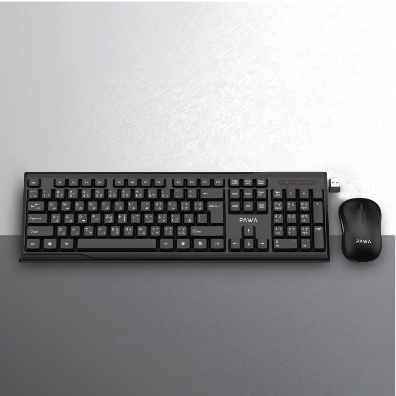 Pawa 2.4GHz Wireless Keyboard & Mouse Set - Black