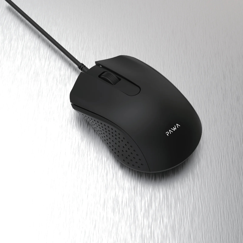 Pawa Sleek Wired Mouse 1200 DPI - Black