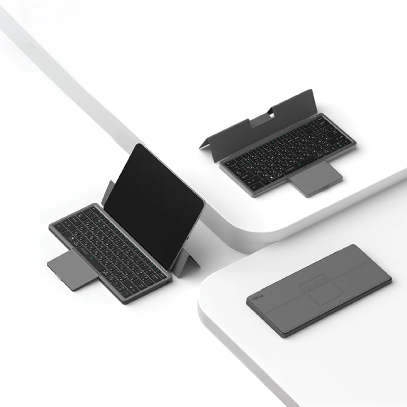 Pawa Tri-Fold Wireless Keyboard with Touchpad - Grey