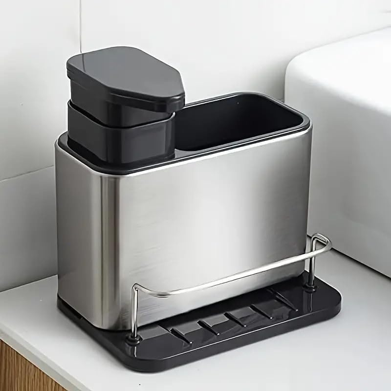 Kitchen Sink Organizer Stainless Steel With Soap Dispenser