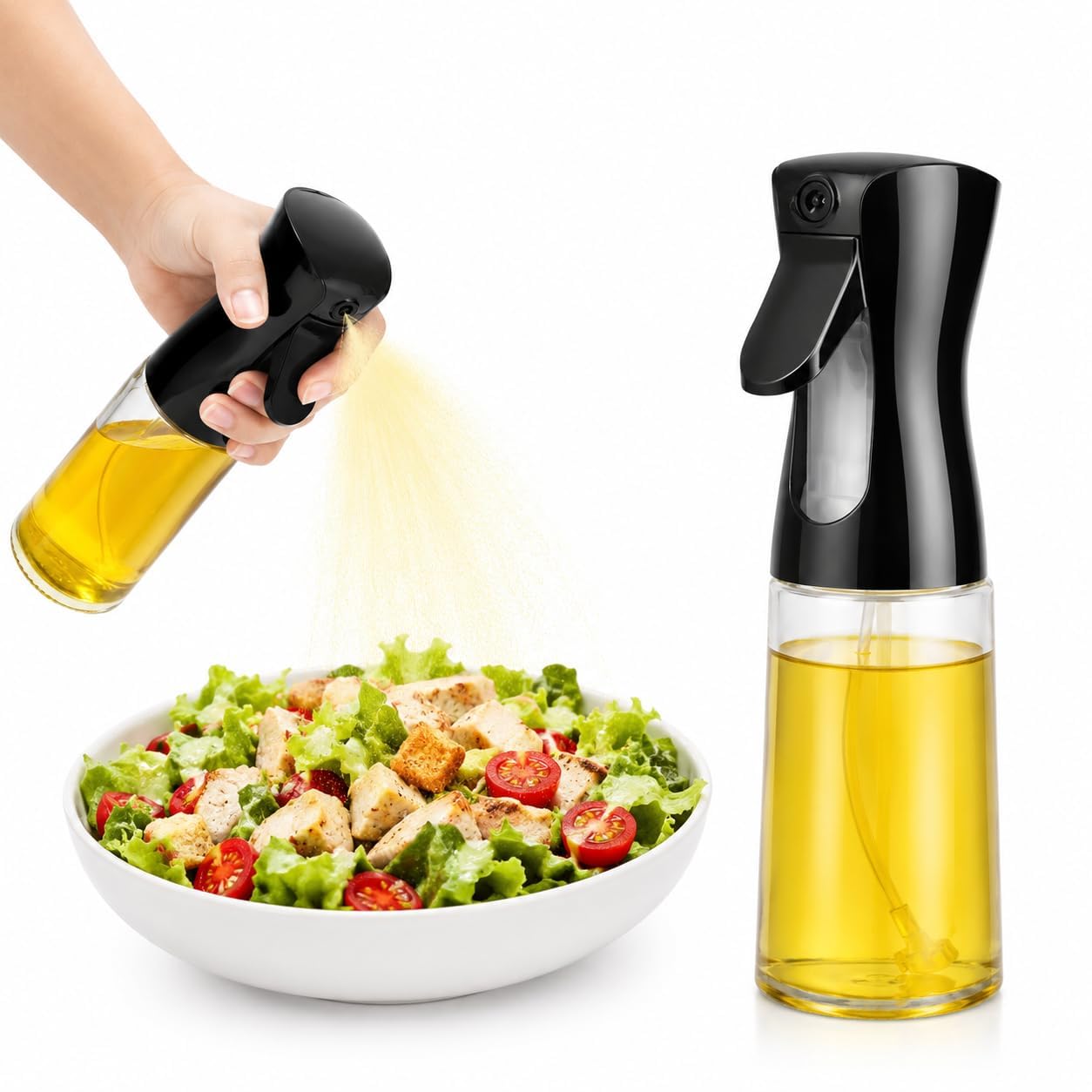 Oil Spray Bottle for Cooking, Premium Glass Dispenser for Kitchen - 200ml