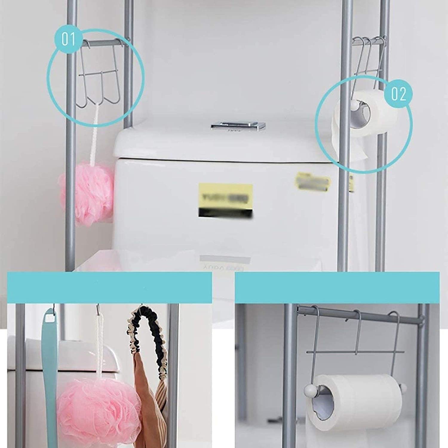 3 Layer Over-the-Washing-Machine Storage Rack Metal
