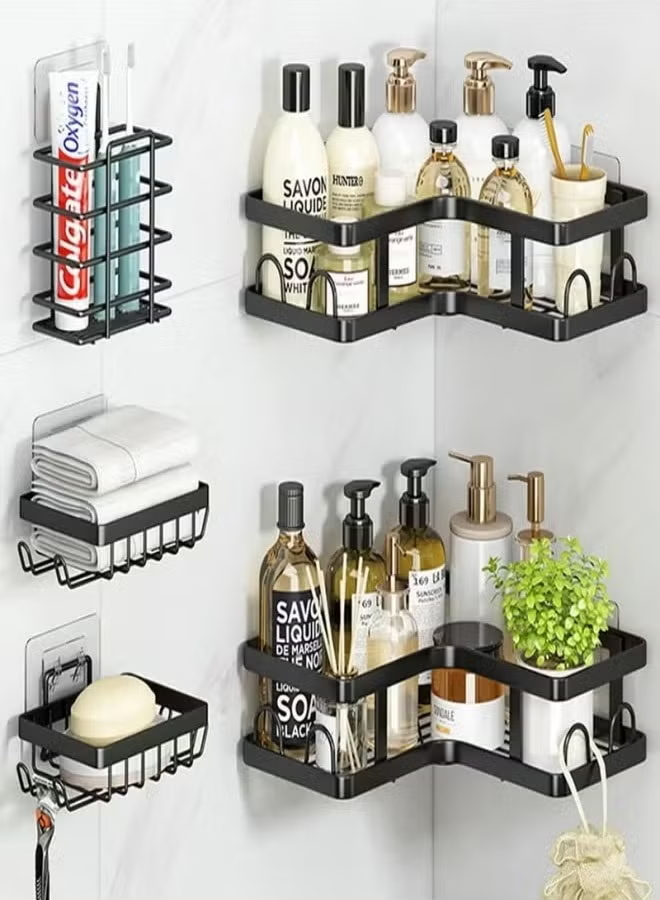 Corner Shower Caddy Shelf Bathroom Rack 5-Piece Set