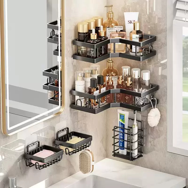Corner Shower Caddy Shelf Bathroom Rack 5-Piece Set