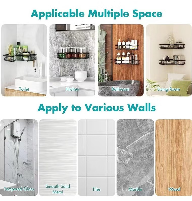 Corner Shower Caddy Shelf Bathroom Rack 5-Piece Set