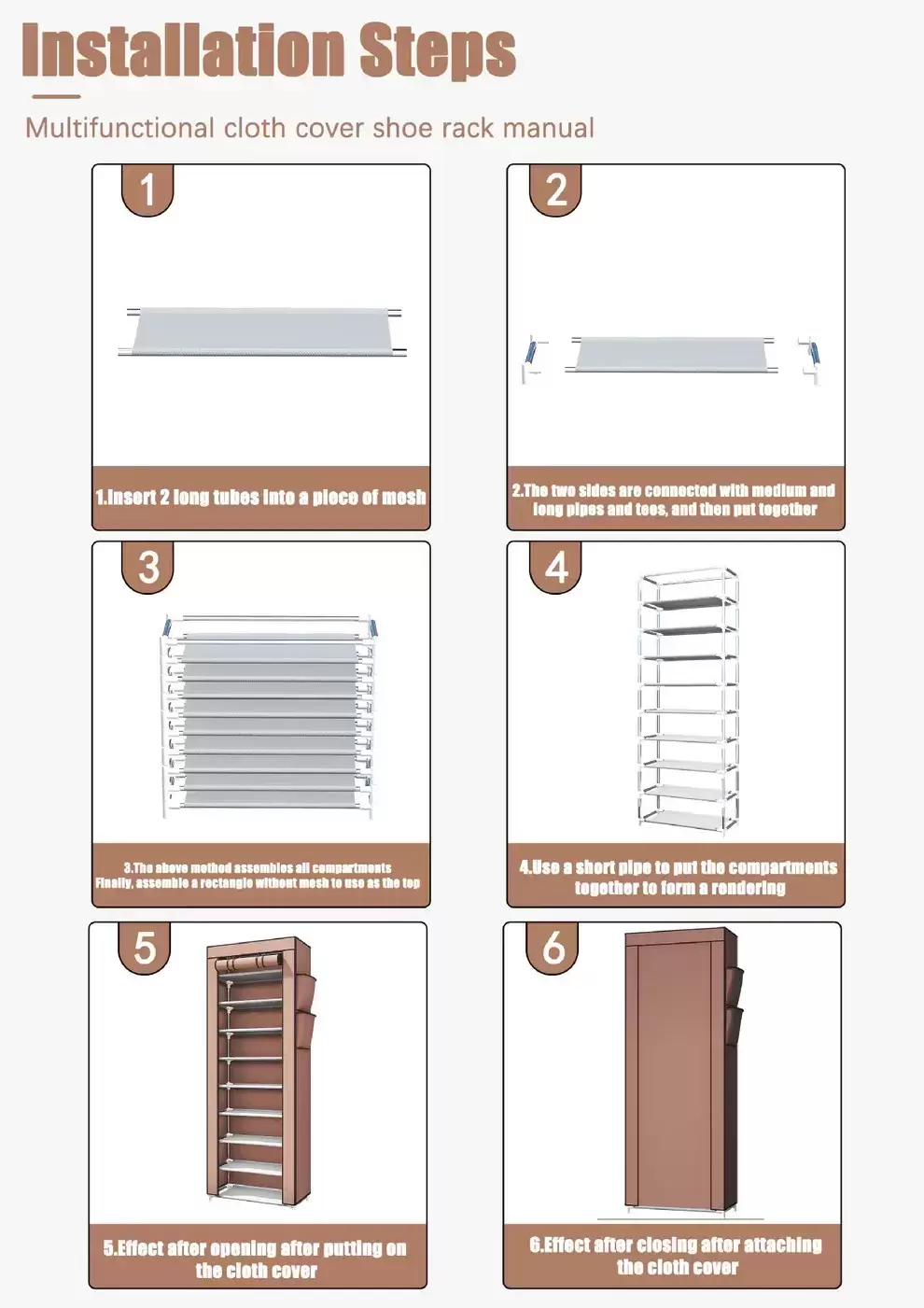 Storage Solutions 9-Tier Fabric Shoe Rack Organizer