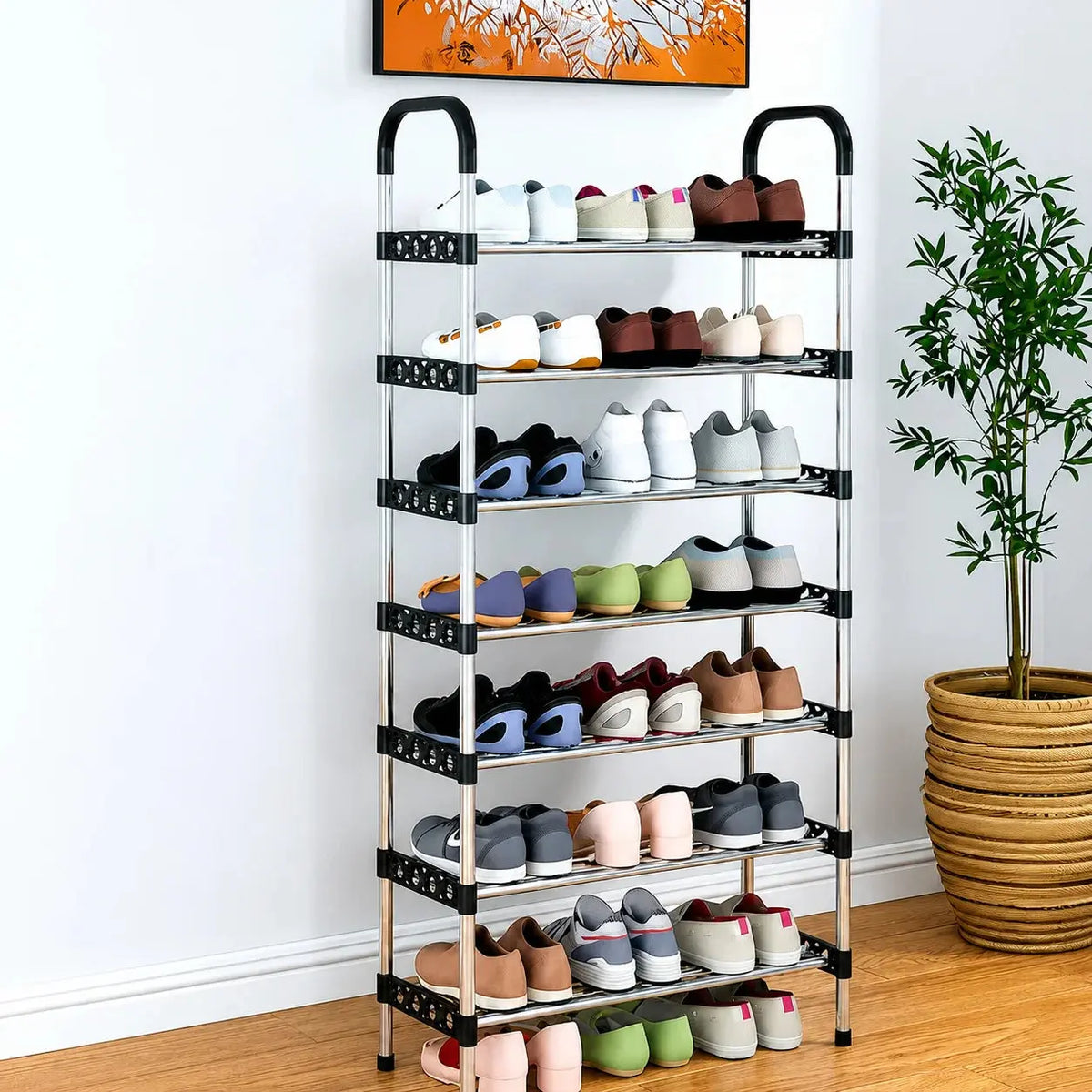 7-Tier Metal Shoe Rack – Freestanding Shoe Storage Organizer for Entryway & Living Room