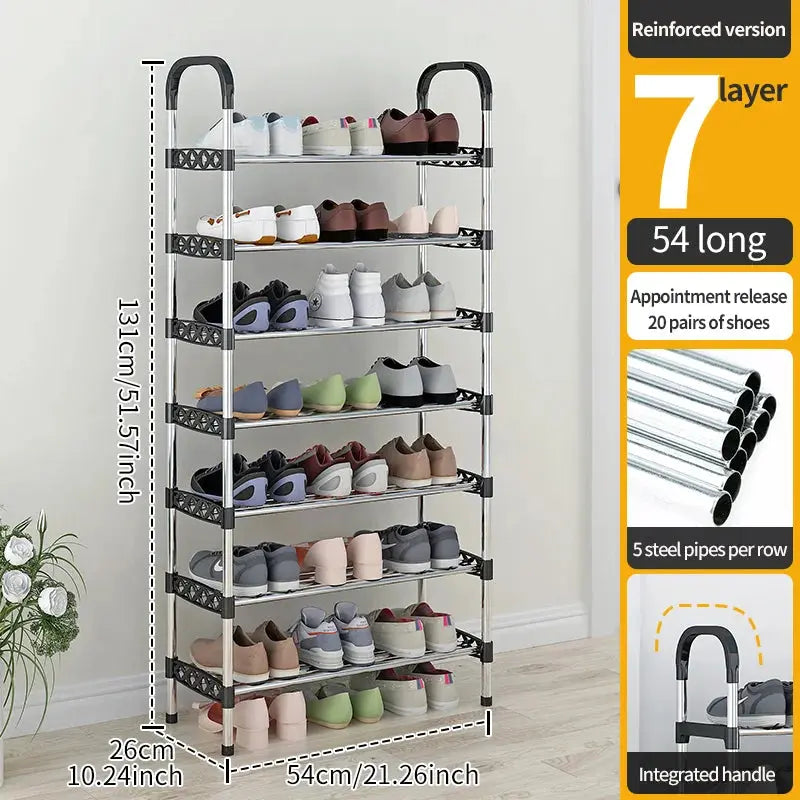 7-Tier Metal Shoe Rack – Freestanding Shoe Storage Organizer for Entryway & Living Room