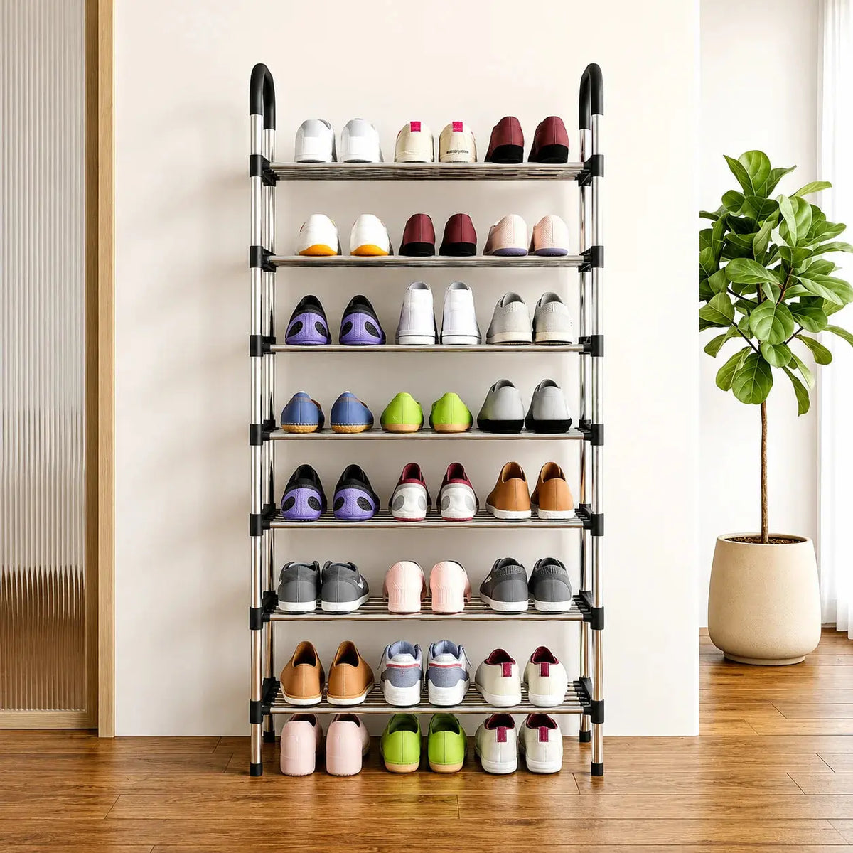 7-Tier Metal Shoe Rack – Freestanding Shoe Storage Organizer for Entryway & Living Room