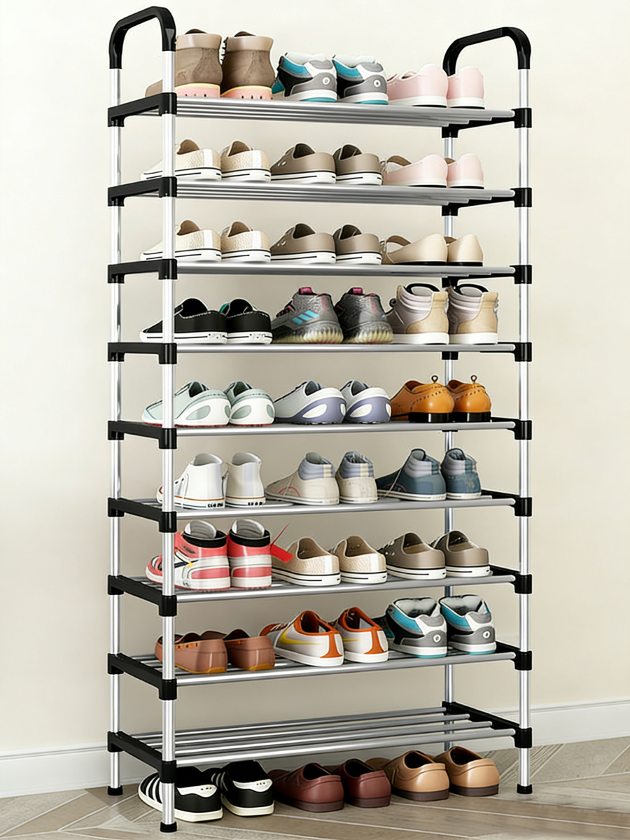 9-Tier Metal Shoe Rack – Freestanding Shoe Storage Organizer for Entryway & Living Room