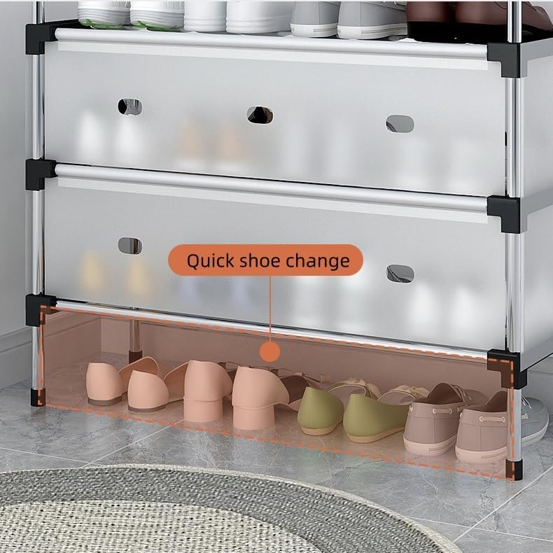 7 Layer Metal Shoe Rack with Dustproof Cover