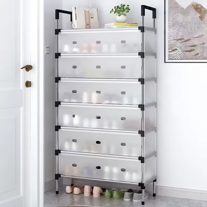 7 Layer Metal Shoe Rack with Dustproof Cover