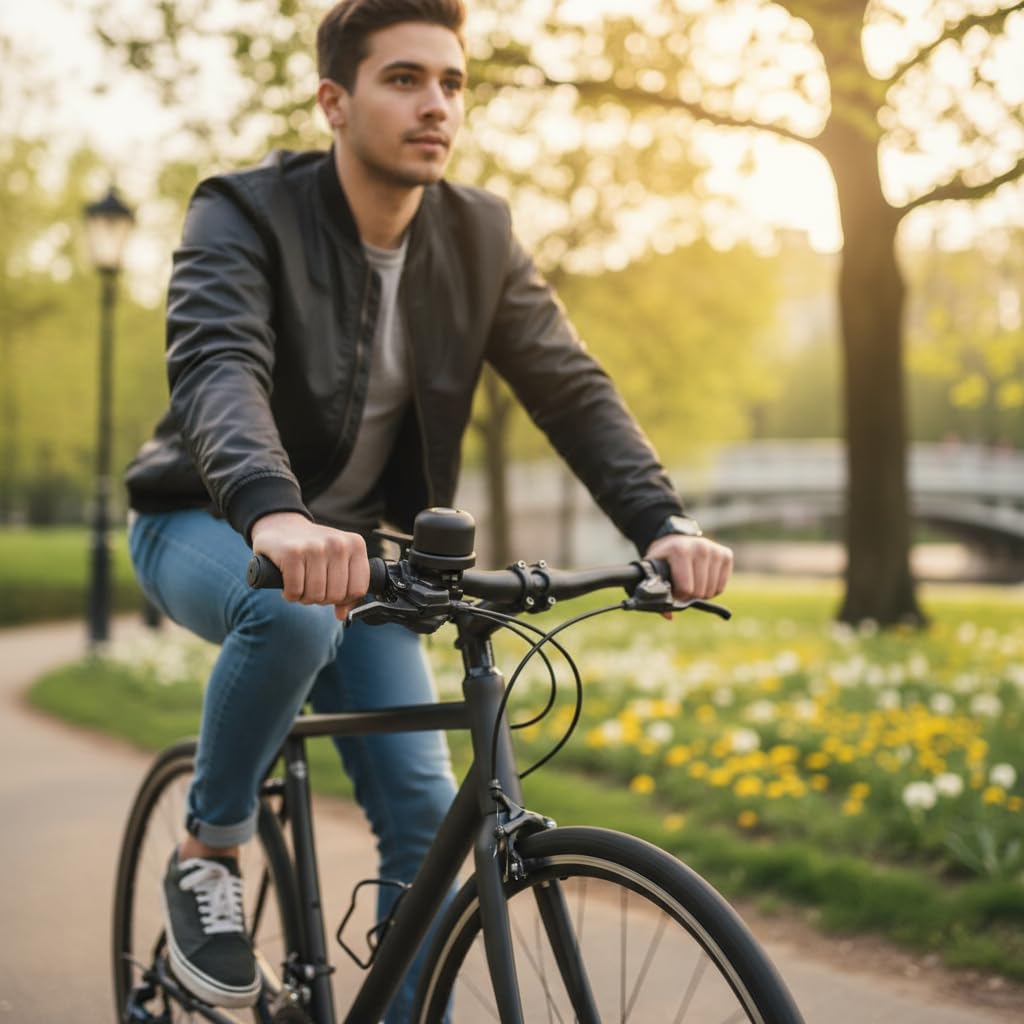Powerology Bicycle & Scooter Bell With AirTag Mount - Black
