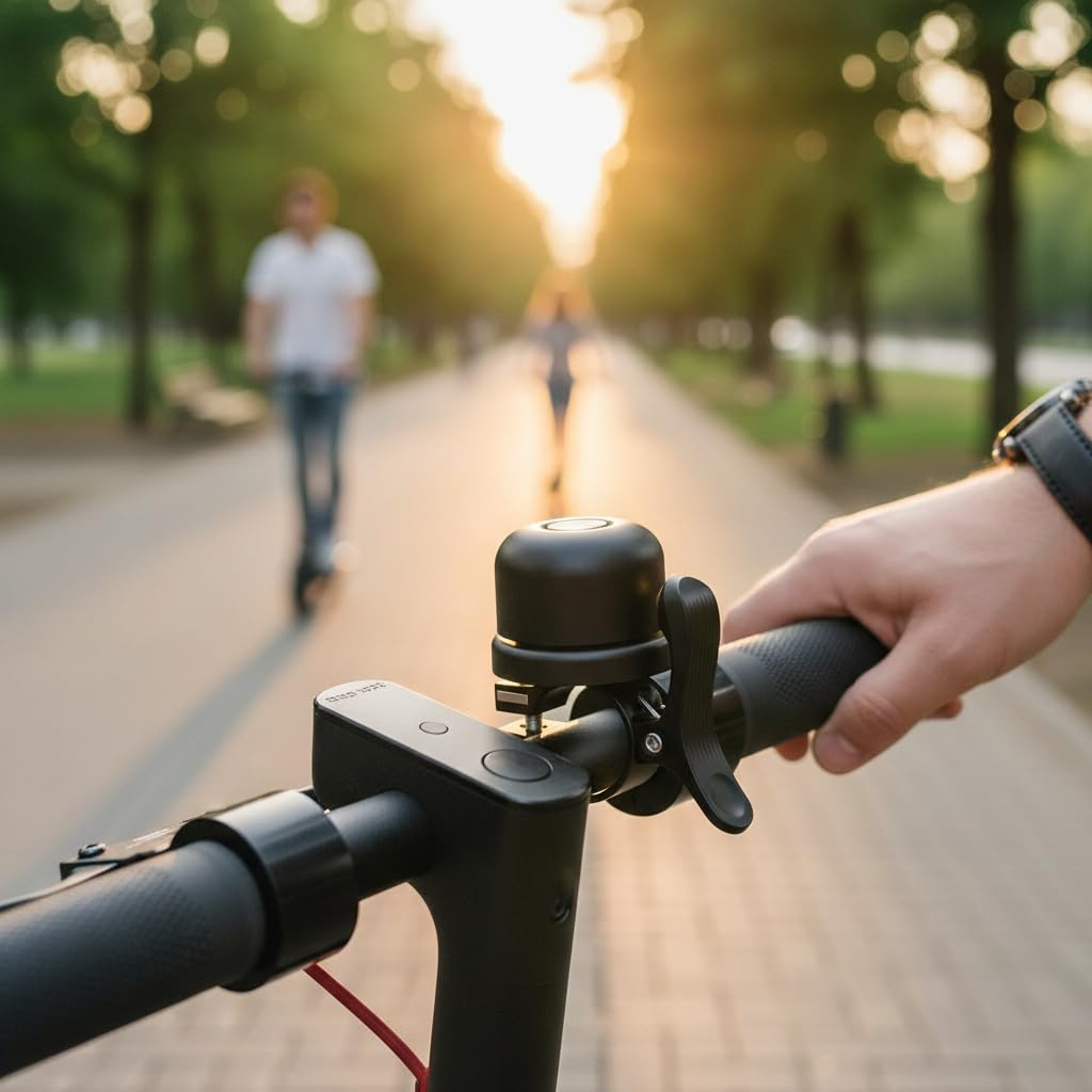 Powerology Bicycle & Scooter Bell With AirTag Mount - Black