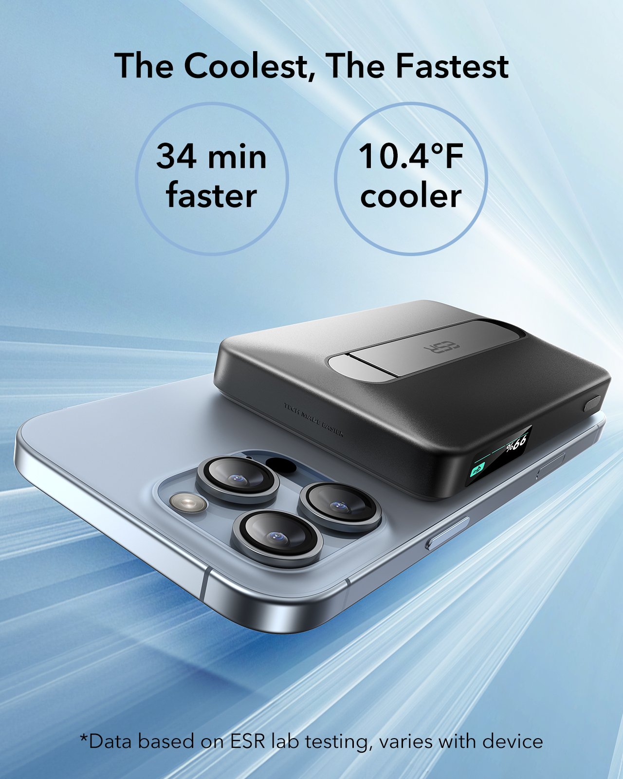 ESR Power Bank 10000mAh Qi2 MagSlim Kickstand - Black