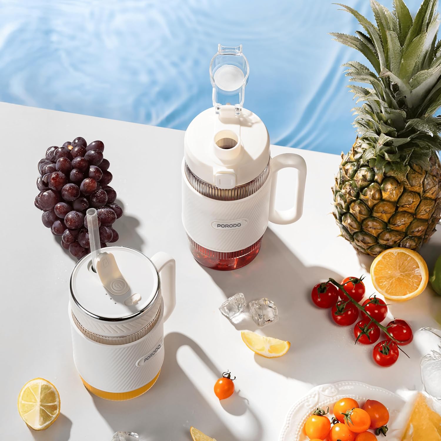Porodo Lifestyle Portable Dual-Cup Smoothie Blender - White
