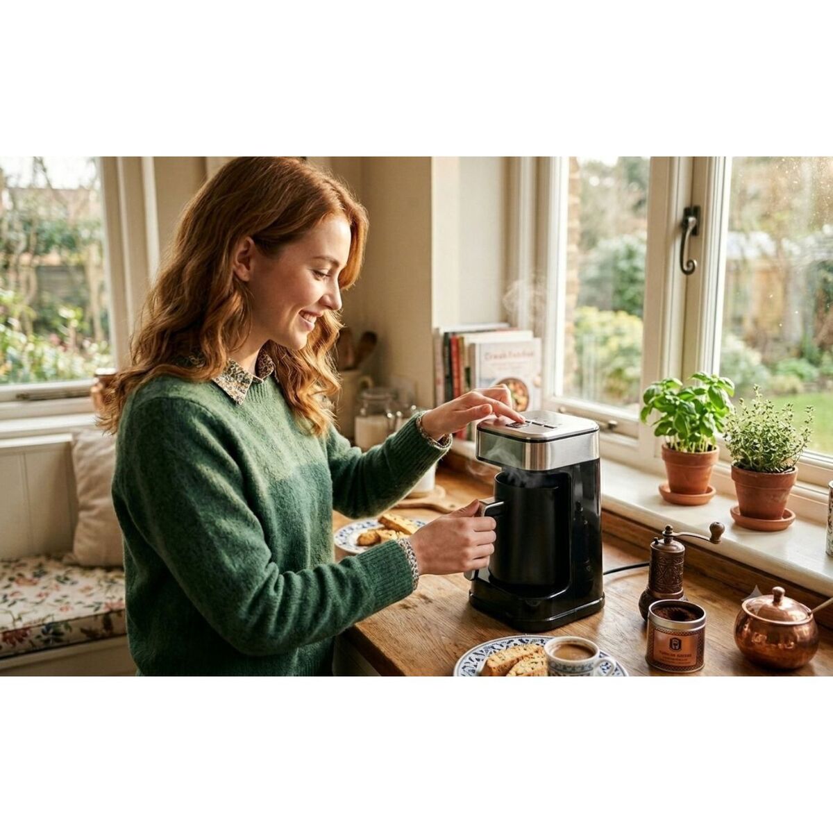 Orca Dual Smart Turkish Coffee Maker, OR-PR79 - Silver & Black