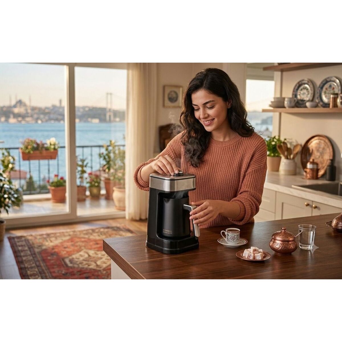 Orca Dual Smart Turkish Coffee Maker, OR-PR80 - Silver & Black