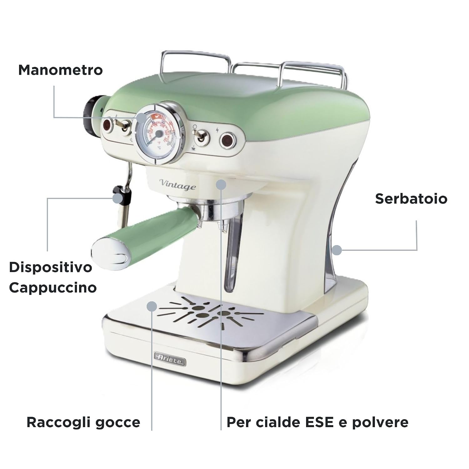 Ariete Espresso Machine Vintage - Green