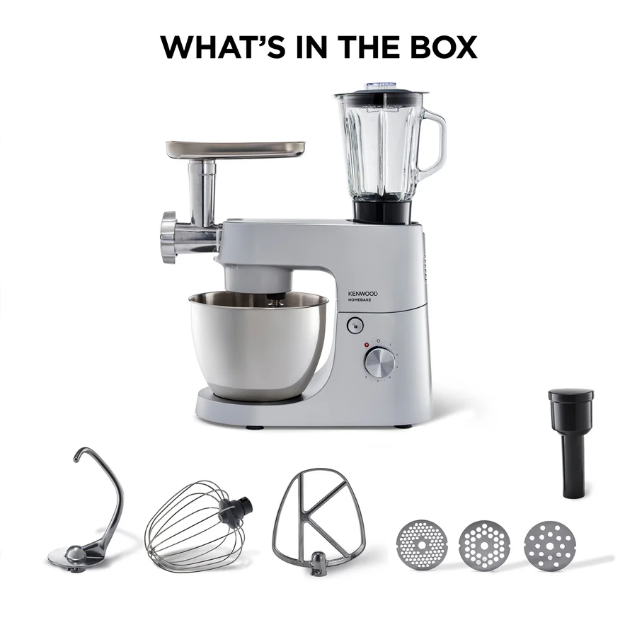 Kenwood HomeBake Stand Mixer with Blender and Meat Mincer, KHH01.220SI - Silver