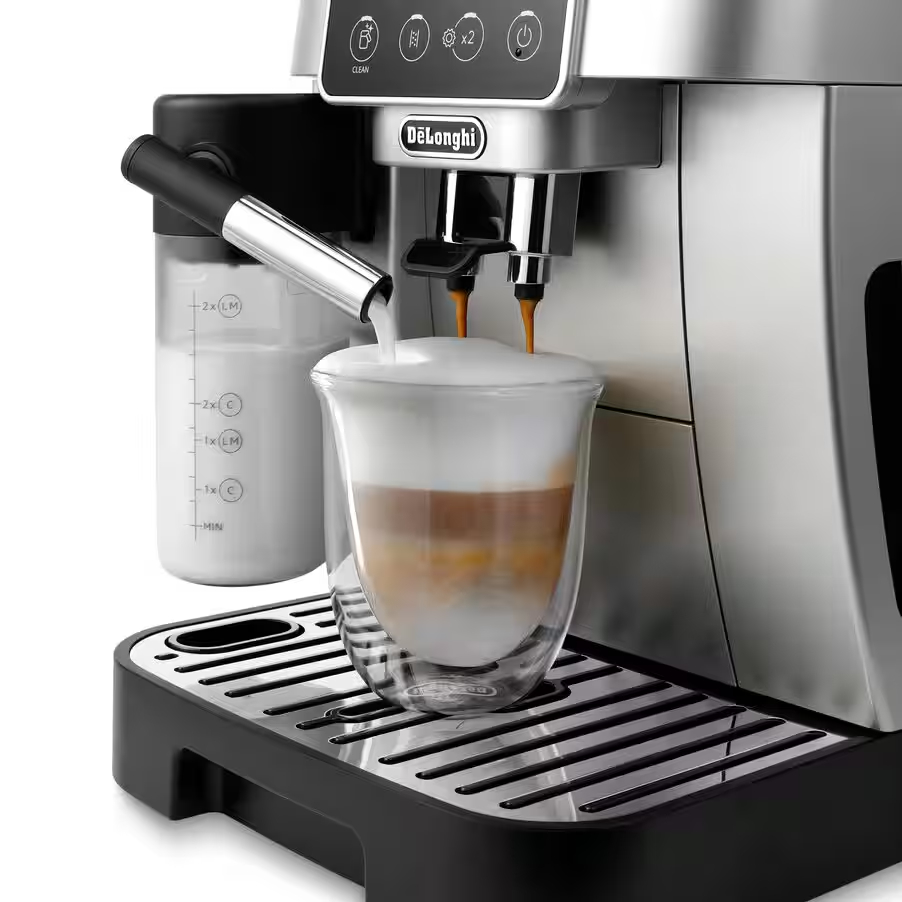 DeLonghi Magnifica Start Coffee Machine 1450W 15 Bar, ECAM220.80.SB - Silver & Black