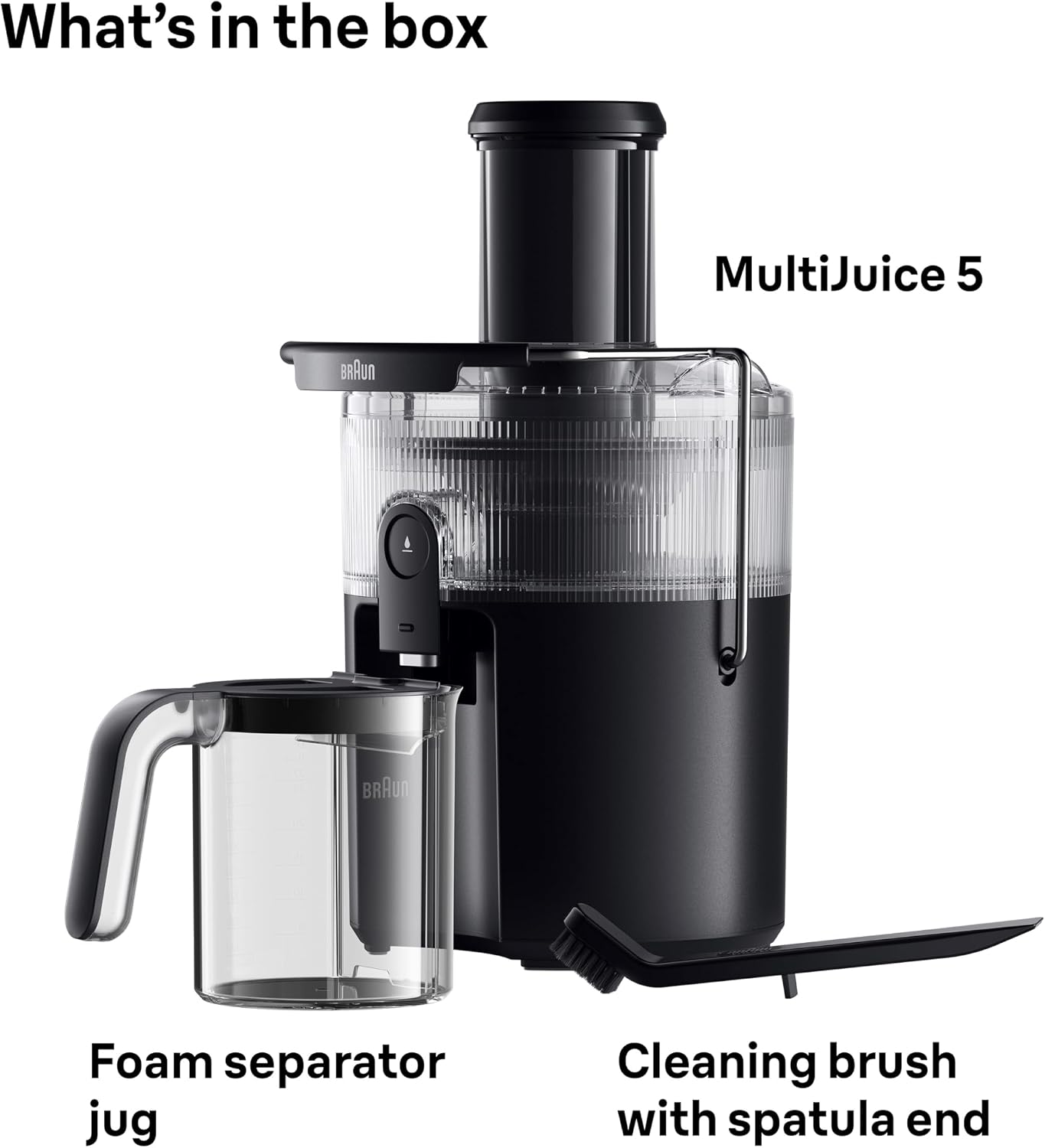 Braun MultiJuice 5, Centrifugal Juicer with ColdXtract Technology - Black