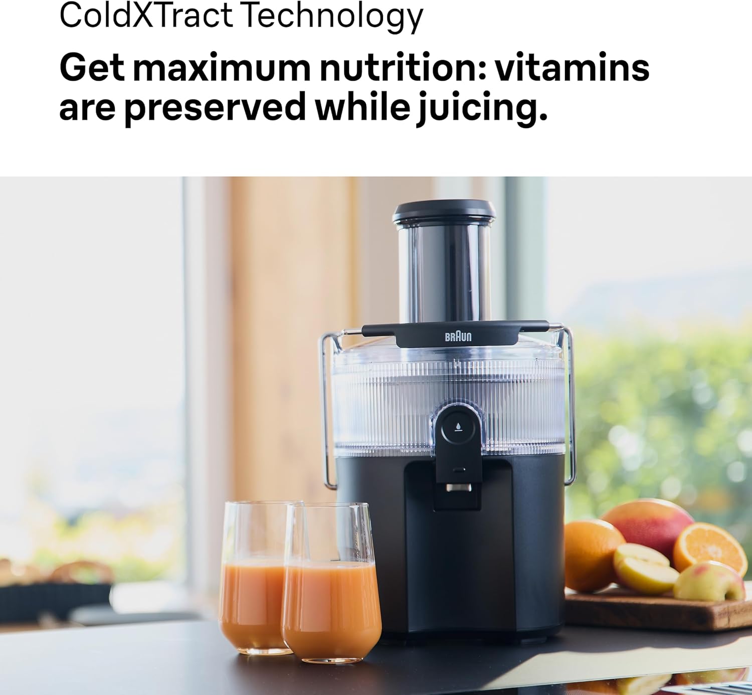 Braun MultiJuice 5, Centrifugal Juicer with ColdXtract Technology - Black