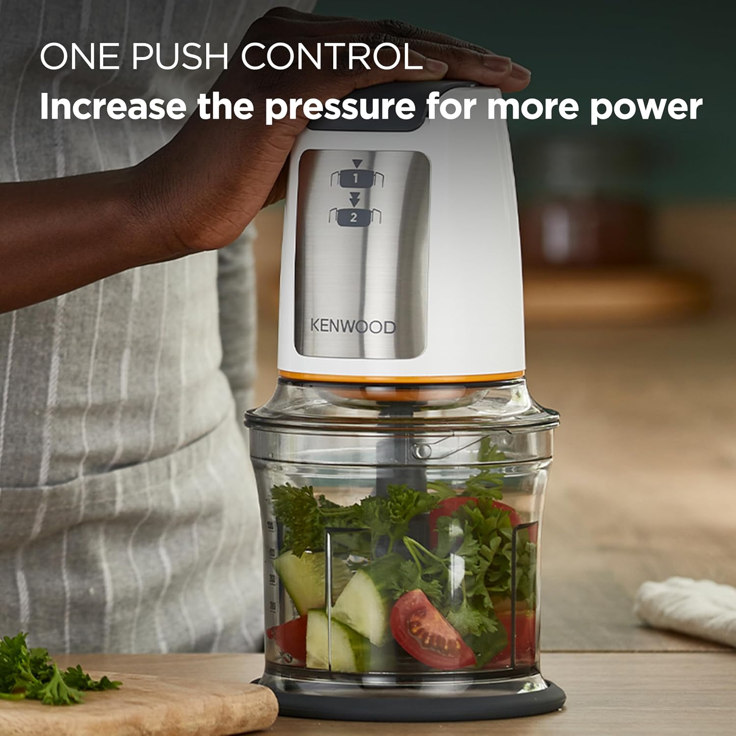 Kenwood Easy Chop Chopper, 0.5 L Bowl, 2 Speed, Four Blade System - Silver