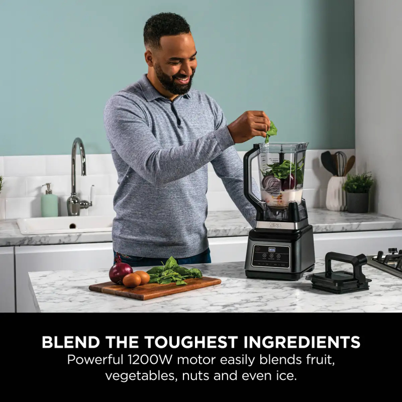 Ninja 2-In-1 Professional Blender, One-Touch Blending Programs, 1200W - Black & Grey
