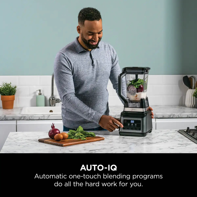 Ninja 2-In-1 Professional Blender, One-Touch Blending Programs, 1200W - Black & Grey