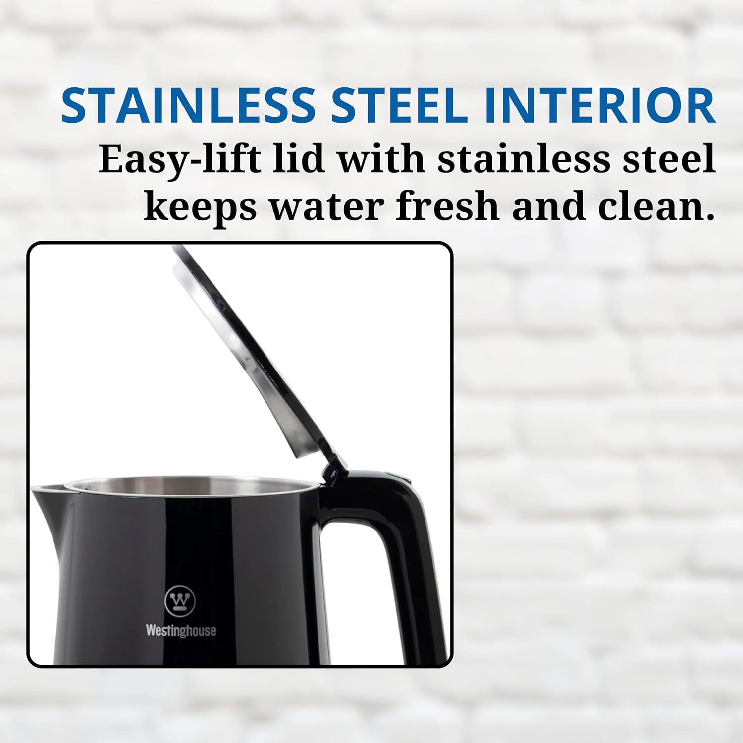 Westinghouse USA 1.7L Digital Electric Kettle, 2200W - Black