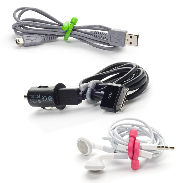 NITE IZE Gear Tie 3"- Assorted Orange, Green, Red and Black - 3-pack