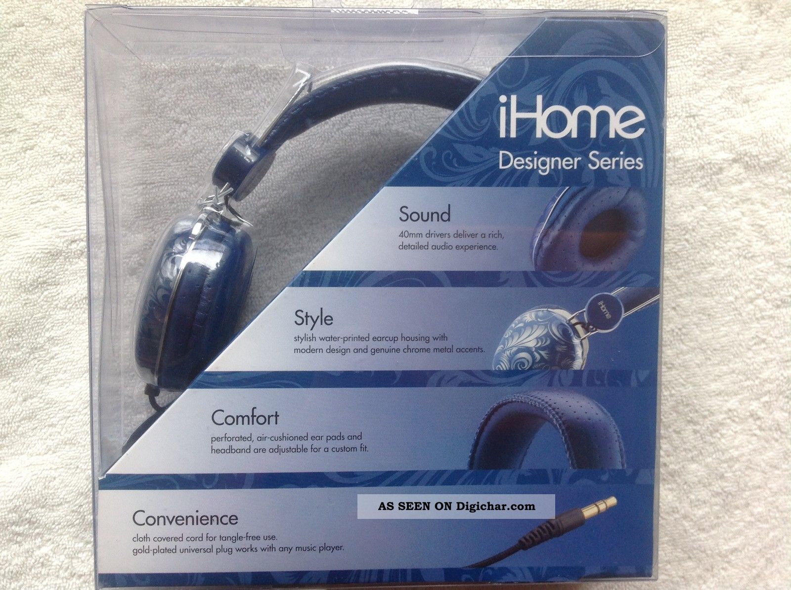 iHome Circumaural Fashion Headphones -  iB43LD &ndash; Blue Design