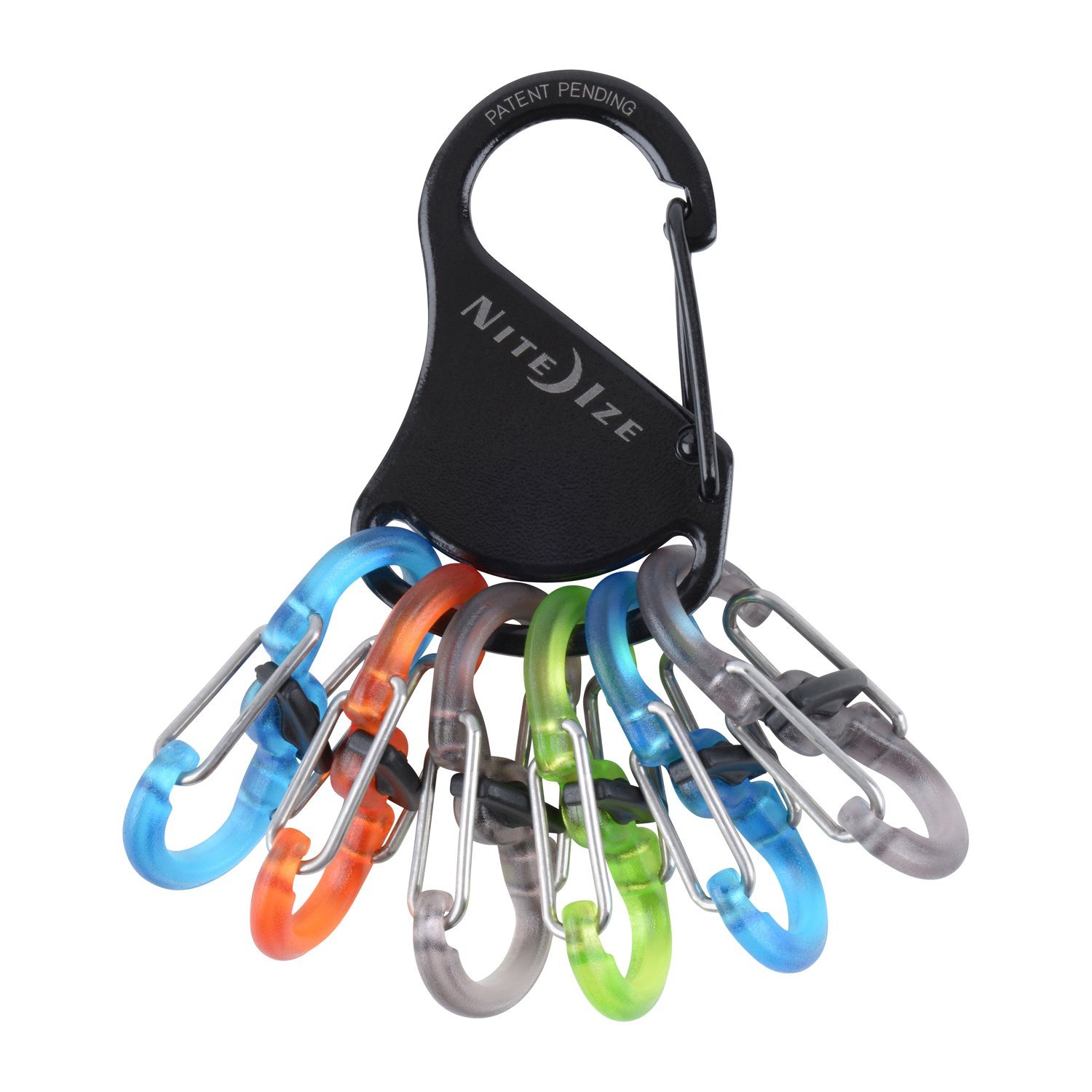 Nite Ize KeyRack Locker, Stainless Steel Carabiner with Six S-Biner MicroLocks To Securely Hold Keys
