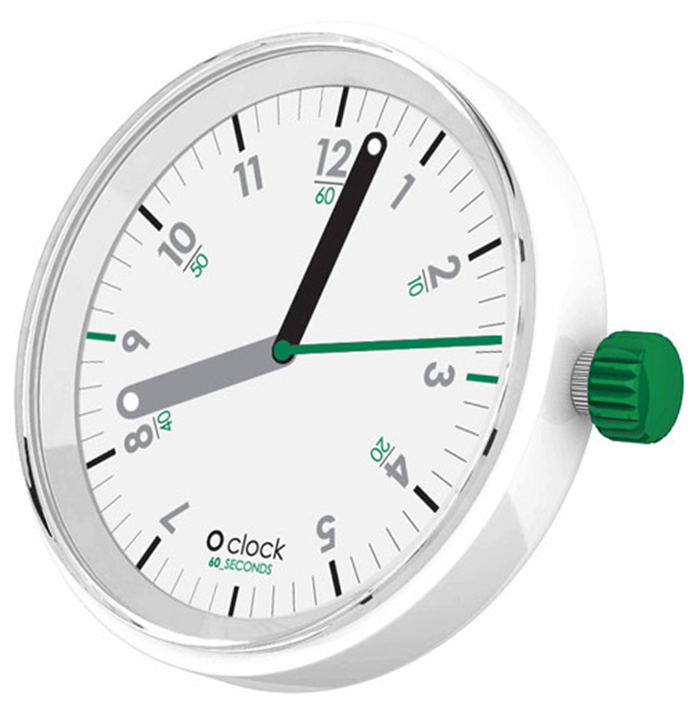 O'clock Watch Dial - 60 Seconds - Green on White - OCF96