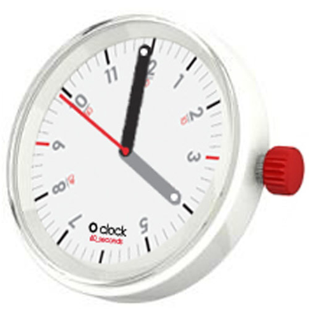 O'clock Watch Dial - 60 Seconds - Red on White - OCF85