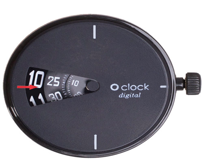 O'clock Digital Watch Dial - Black - OCF52