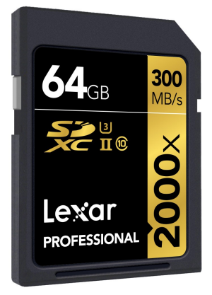 Lexar Professional 2000x SDHC/SDXC UHS-II Cards 64GB