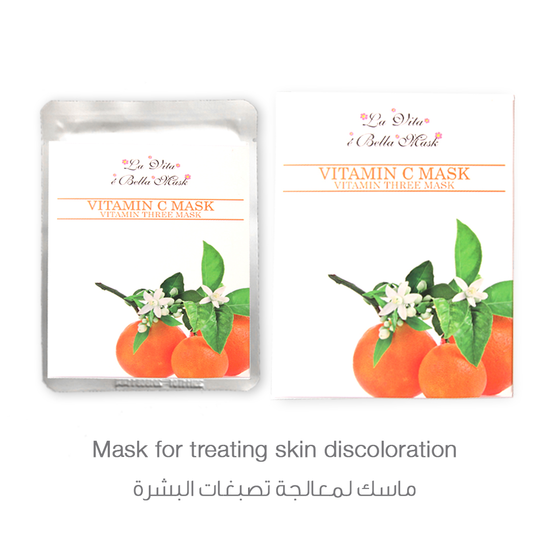 La Vita E'bella Vitamin Three Mask for treating skin discoloration (Pack of 4 sheets)