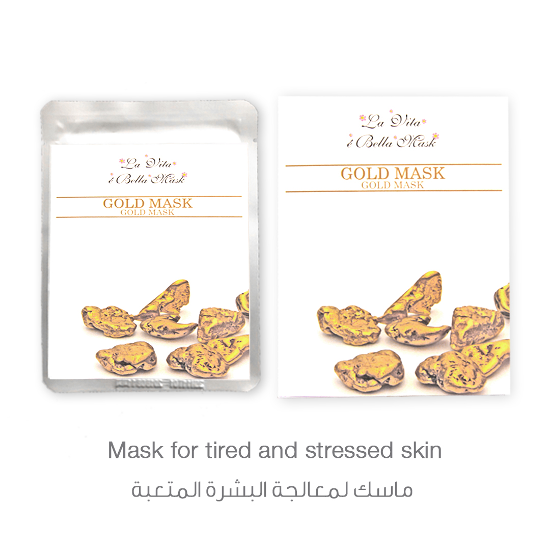 La Vita E Bella Gold Mask For Tired & Stressed Skin (Pack of 4 sheets)